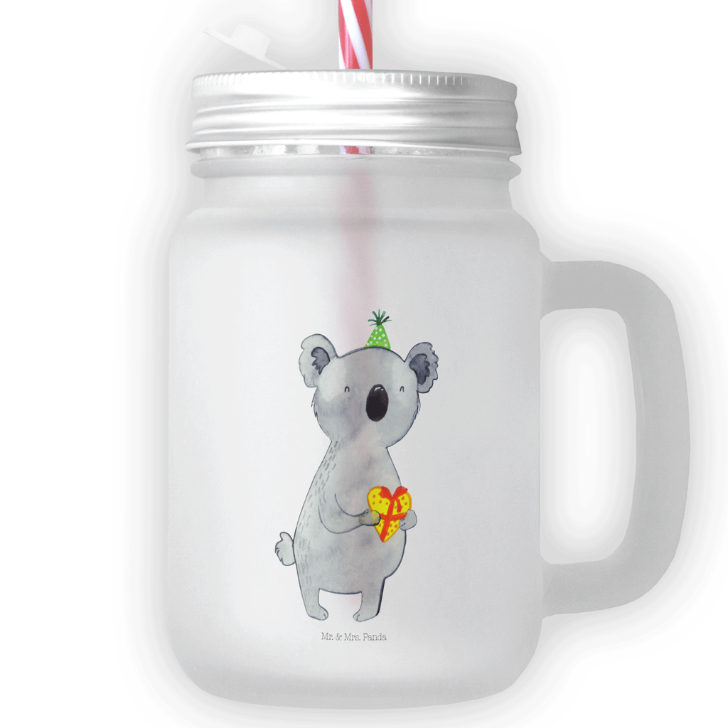 Trinkglas Mason Jar Koala Geschenk Mason Jar, Glas, Trinkglas, Henkelglas, Sommerglas, Einmachglas, Cocktailglas, Cocktail-Glas, Mason Jar Trinkglas, Satiniertes Glas, Retro-Glas, Strohhalm Glas, Schraubdeckel Glas, Sommerparty Einrichtung, Koala, Koalabär, Geschenk, Geburtstag, Party