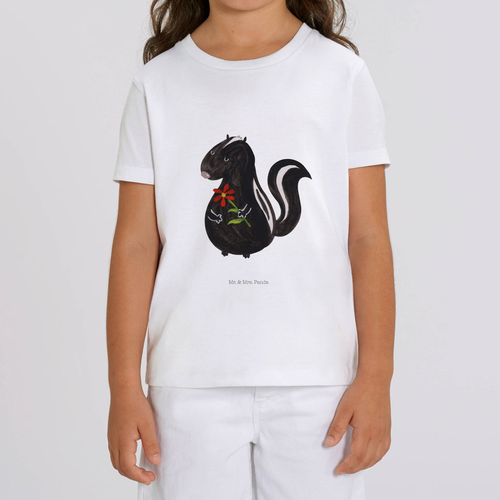 Organic Kinder T-Shirt Stinktier Blume Kinder T-Shirt, Kinder T-Shirt Mädchen, Kinder T-Shirt Jungen, Stinktier, Skunk, Wildtier, Raubtier, Stinker, Stinki, Tagträumer, verträumt, Dreams, Träume