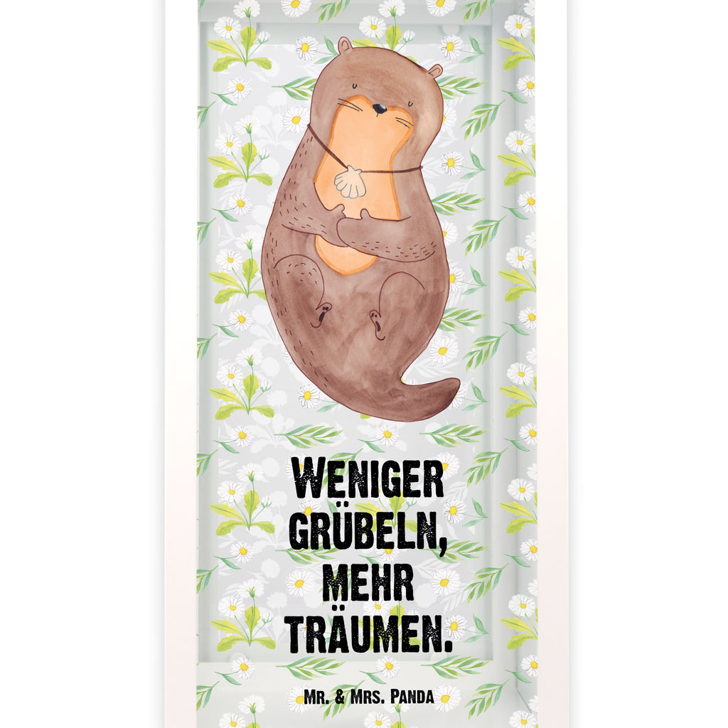 Deko Laterne Otter mit Muschelmedaillon Gartenlampe, Gartenleuchte, Gartendekoration, Gartenlicht, Laterne kleine Laternen, XXL Laternen, Laterne groß, Otter, Fischotter, Seeotter, Otterliebe, grübeln, träumen, Motivation, Tagträumen, Büro