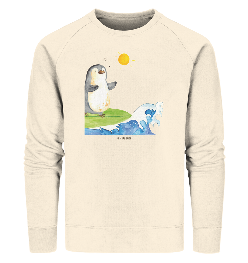 Organic Pullover Pinguin Surfer Pullover, Pullover Männer, Pullover Frauen, Sweatshirt, Sweatshirt Männer, Sweatshirt Frauen, Unisex, Pinguin, Pinguine, surfen, Surfer, Hawaii, Urlaub, Wellen, Wellen reiten, Portugal