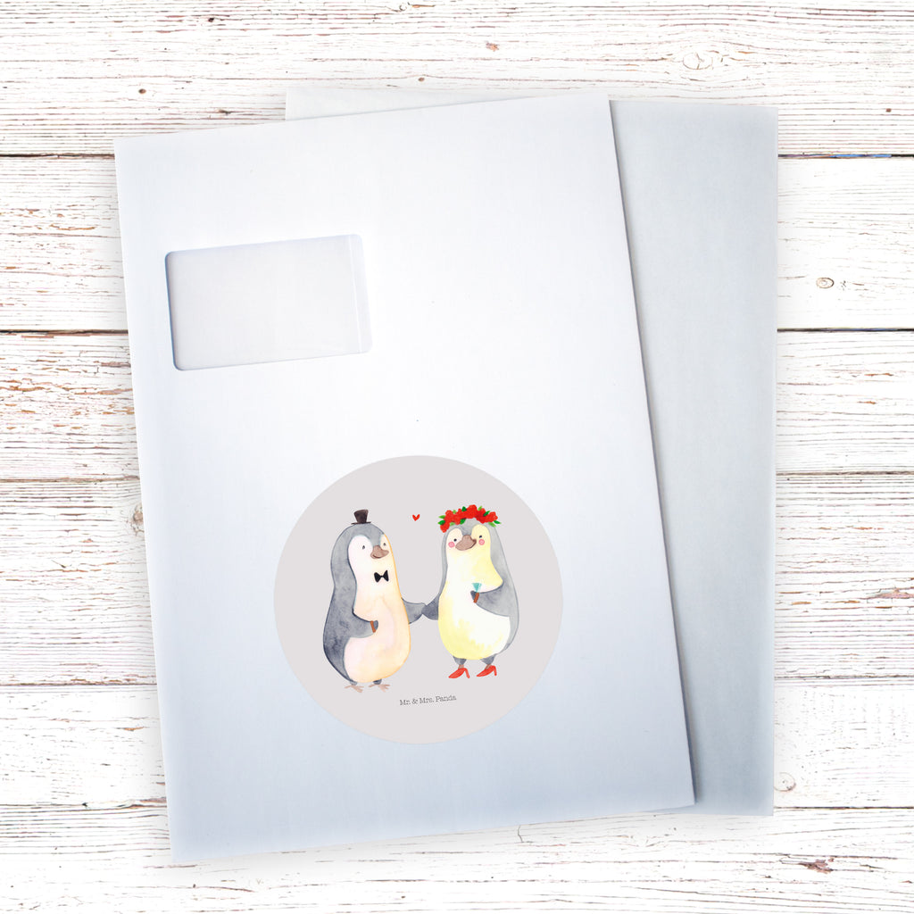 Rund Aufkleber Pinguin Heirat Sticker, Aufkleber, Etikett, Kinder, rund, Liebe, Partner, Freund, Freundin, Ehemann, Ehefrau, Heiraten, Verlobung, Heiratsantrag, Liebesgeschenk, Jahrestag, Hocheitstag