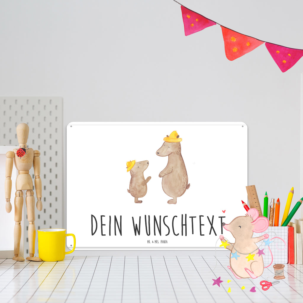 Personalisiertes Blechschild Bären mit Hut Blechschild, Metallschild, Geschenk Schild, Schild, Magnet-Metall-Schild, Deko Schild, Wandschild, Wand-Dekoration, Türschild, Familie, Vatertag, Muttertag, Bruder, Schwester, Mama, Papa, Oma, Opa, Bär, Bären, Vater, Papi, Paps, Dad, Daddy, Lieblingsmensch, Sohn, Söhne, Kind, Kinder, Vater-Sohn, Family, Vorbild