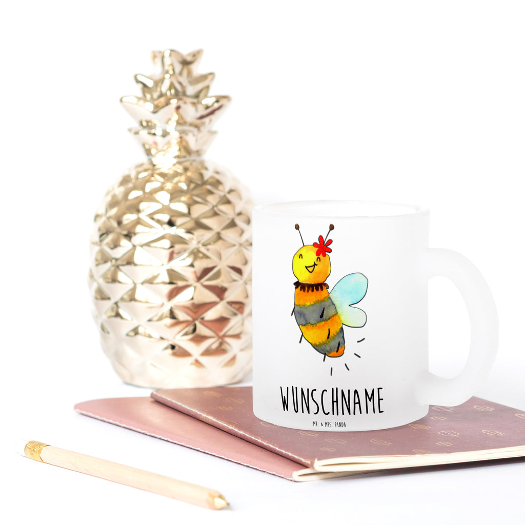 Personalisierte Teetasse Biene Blume Personalisierte Teetasse, Personalisiertes Teeglas, Personalisierter Teebecher, Personalisierte Glas Teetasse, Personalisierte Teetasse aus Glas, Teetasse mit Namen, Teeglas mit Namen, Teebecher mit Namen, Glas Teetasse mit Namen, Teetasse aus Glas mit Namen, Teetasse Wunschname, Teetasse selbst gestalten., Biene, Wespe, Hummel