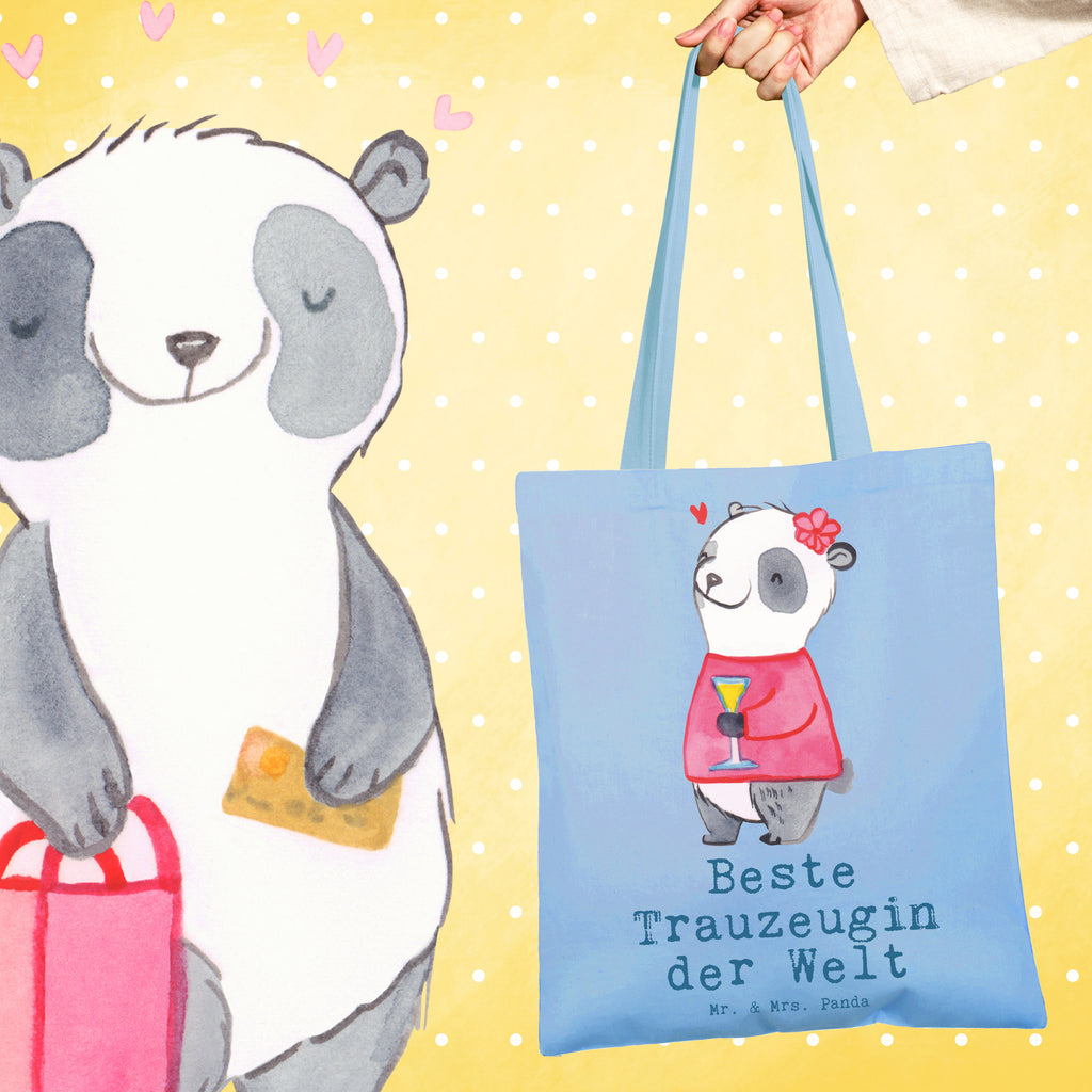 Tragetasche Panda Beste Trauzeugin der Welt Beuteltasche, Beutel, Einkaufstasche, Jutebeutel, Stoffbeutel, Tasche, Shopper, Umhängetasche, Strandtasche, Schultertasche, Stofftasche, Tragetasche, Badetasche, Jutetasche, Einkaufstüte, Laptoptasche, für, Dankeschön, Geschenk, Schenken, Geburtstag, Geburtstagsgeschenk, Geschenkidee, Danke, Bedanken, Mitbringsel, Freude machen, Geschenktipp, Trauzeugin, Trauhzeugin, Freundin, Hochzeit, Heirat, JGA, Trauung, Kirche, Standesamt, Braut