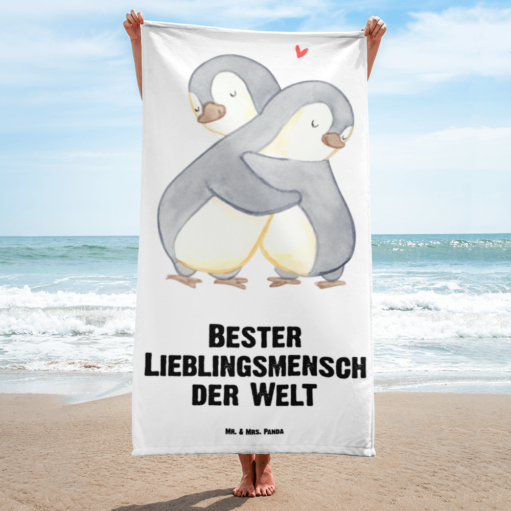 XL Badehandtuch Pinguin Bester Lieblingsmensch der Welt Handtuch, Badetuch, Duschtuch, Strandtuch, Saunatuch, für, Dankeschön, Geschenk, Schenken, Geburtstag, Geburtstagsgeschenk, Geschenkidee, Danke, Bedanken, Mitbringsel, Freude machen, Geschenktipp, Lieblingsmensch, Lieblings Mensch, Liebling, Partner, Bae, beste Freundin, Freund, Liebe, Herz, Love, Mama, Papa, Familie