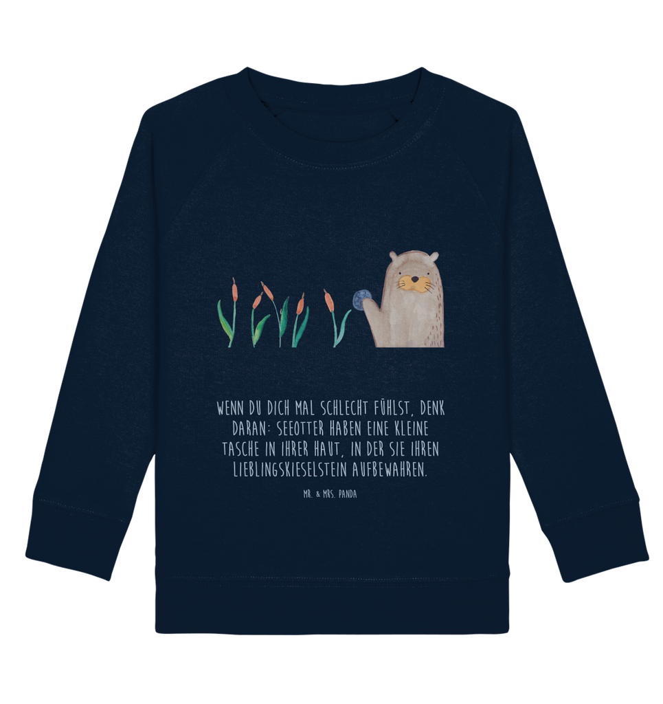 Organic Kinder Pullover Otter mit Stein Kinder Pullover, Kinder Sweatshirt, Jungen, Mädchen, Otter, Fischotter, Seeotter, Otter Seeotter See Otter