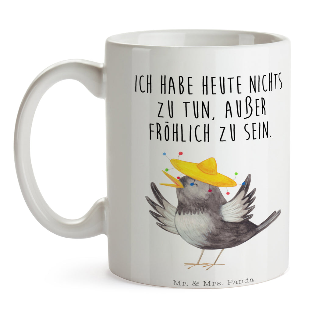 Tasse Rabe Sombrero Tasse, Kaffeetasse, Teetasse, Becher, Kaffeebecher, Teebecher, Keramiktasse, Porzellantasse, Büro Tasse, Geschenk Tasse, Tasse Sprüche, Tasse Motive, Kaffeetassen, Tasse bedrucken, Designer Tasse, Cappuccino Tassen, Schöne Teetassen, Tiermotive, Gute Laune, lustige Sprüche, Tiere, Rabe, Vogel, Vögel, Spruch positiv, fröhlich sein, glücklich sein, Glück Spruch, froh, Elster, Motivation