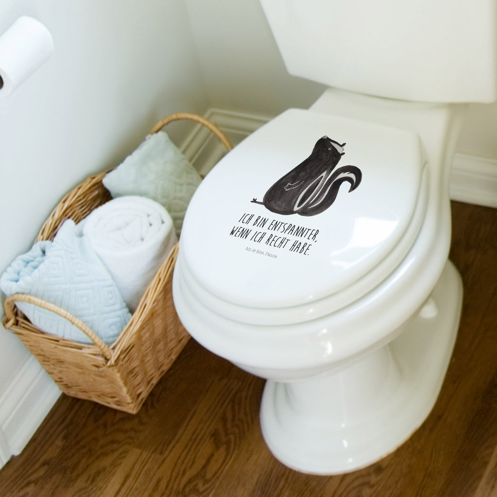 Motiv WC Sitz Stinktier Sitzen Klobrille, Klodeckel, Toilettendeckel, WC-Sitz, Toilette, Stinktier, Skunk, Wildtier, Raubtier, Stinker, Stinki, Spruch, Büro, Recht, Besserwisser