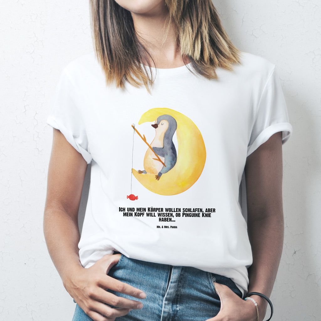 Personalisiertes T-Shirt Pinguin Mond T-Shirt Personalisiert, T-Shirt mit Namen, T-Shirt mit Aufruck, Männer, Frauen, Wunschtext, Bedrucken, Pinguin, Pinguine, Spruch, schlafen, Nachtruhe, Einschlafen, Schlafzimmer, Schlafstörungen, Gästezimmer
