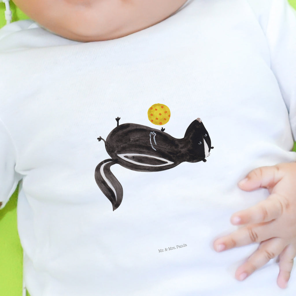Organic Baby Shirt Stinktier Ball Baby T-Shirt, Jungen Baby T-Shirt, Mädchen Baby T-Shirt, Shirt, Stinktier, Skunk, Wildtier, Raubtier, Stinker, Stinki, verspielt, Weisheit