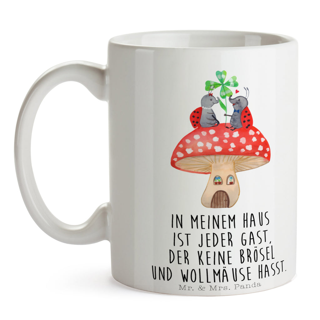 Tasse Marienkäfer Paar Fliegenpilz Tasse, Kaffeetasse, Teetasse, Becher, Kaffeebecher, Teebecher, Keramiktasse, Porzellantasse, Büro Tasse, Geschenk Tasse, Tasse Sprüche, Tasse Motive, Kaffeetassen, Tasse bedrucken, Designer Tasse, Cappuccino Tassen, Schöne Teetassen, Tiermotive, Gute Laune, lustige Sprüche, Tiere, Haus, Wohnung, zuhause, Fliegenpilz, Marienkäfer, Fleigenpilzhaus