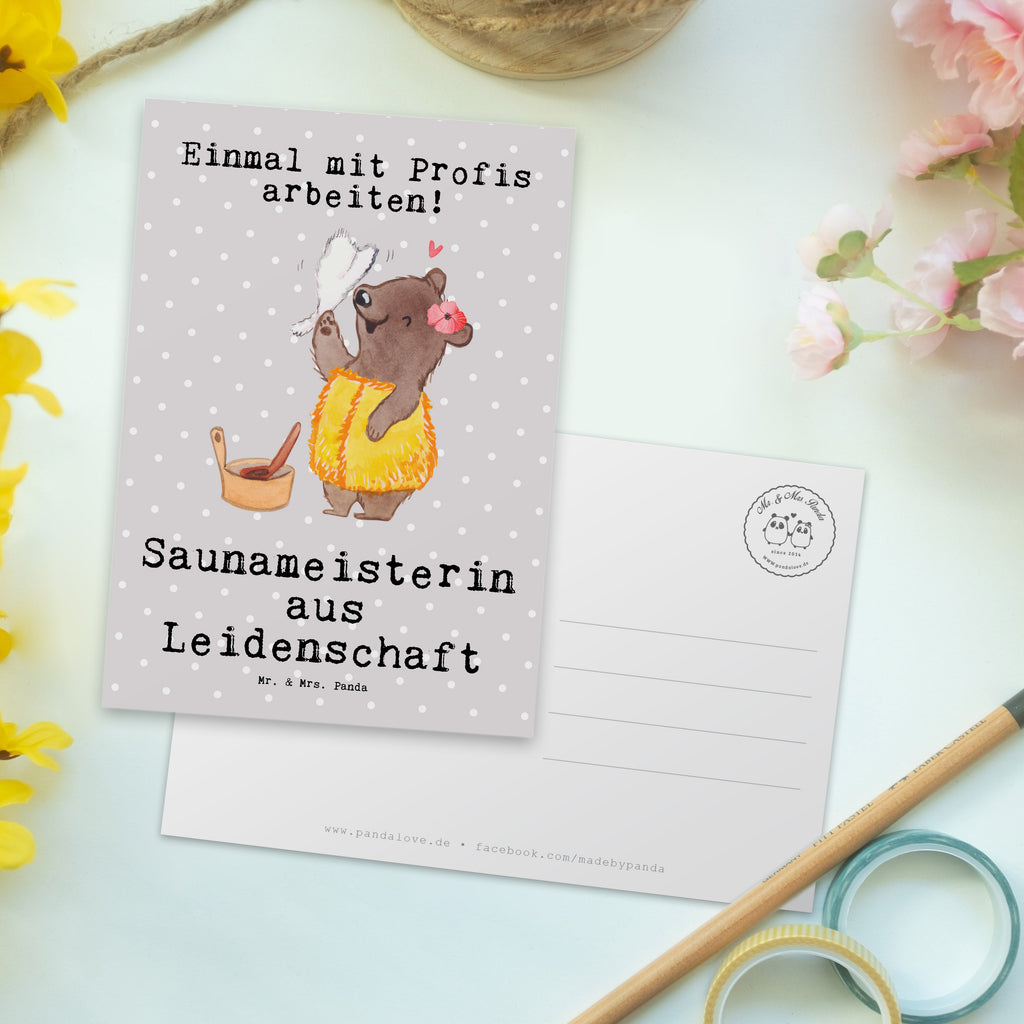 Postkarte Saunameisterin aus Leidenschaft Postkarte, Karte, Geschenkkarte, Grußkarte, Einladung, Ansichtskarte, Geburtstagskarte, Einladungskarte, Dankeskarte, Ansichtskarten, Einladung Geburtstag, Einladungskarten Geburtstag, Beruf, Ausbildung, Jubiläum, Abschied, Rente, Kollege, Kollegin, Geschenk, Schenken, Arbeitskollege, Mitarbeiter, Firma, Danke, Dankeschön