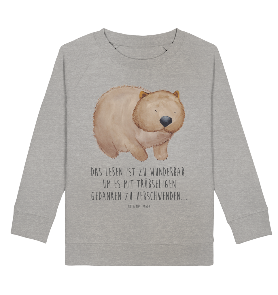 Organic Kinder Pullover Wombat Kinder Pullover, Kinder Sweatshirt, Jungen, Mädchen, Tiermotive, Gute Laune, lustige Sprüche, Tiere, Wombat, Das Leben ist schön, Motivation, Spruch, Australien