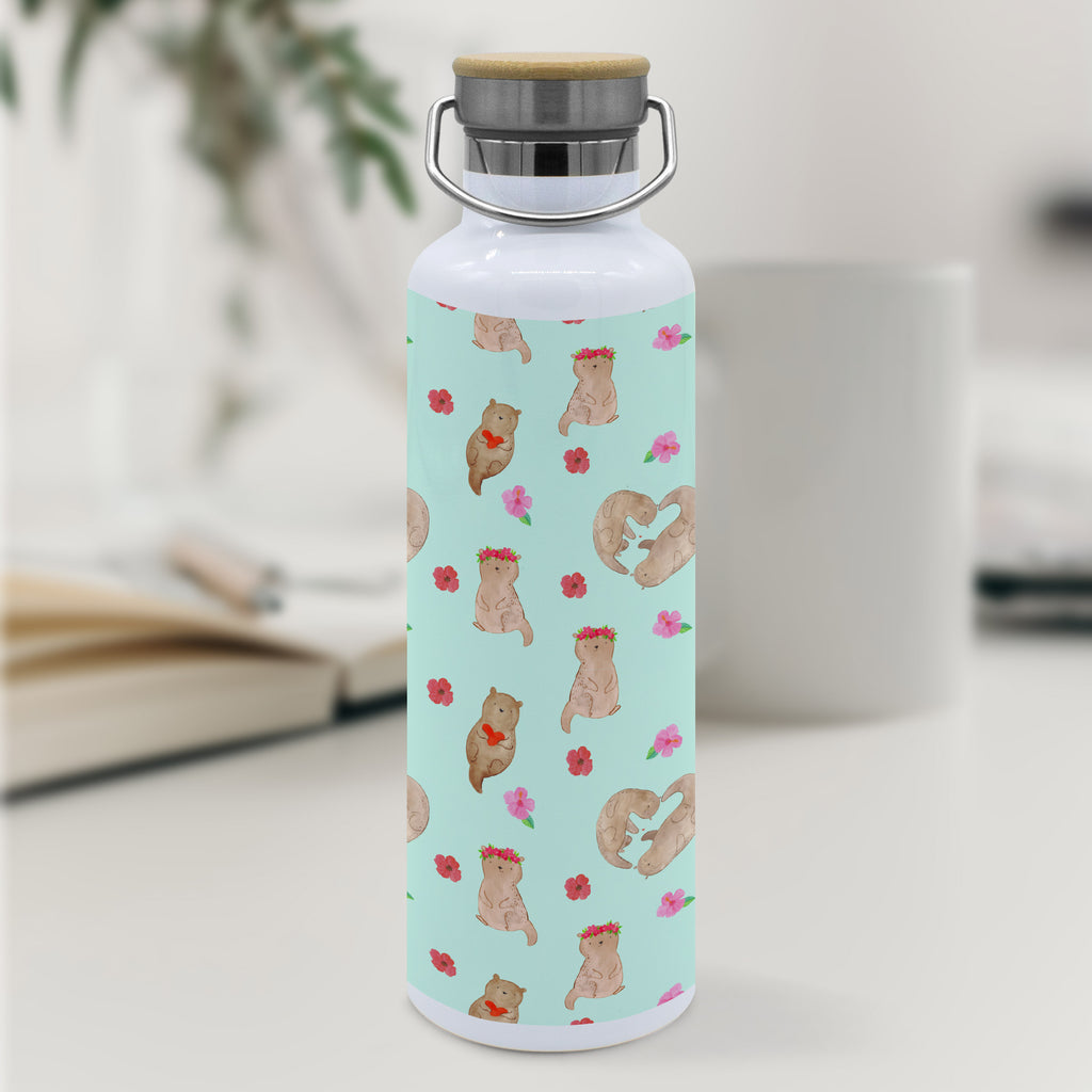 Trinkflasche Otter Herz Muster Thermosflasche, Isolierflasche, Edelstahl, Trinkflasche, isoliert, Wamrhaltefunktion, Sportflasche, Flasche zum Sport, Sportlerflasche, Otter, Fischotter, Seeotter, Liebe, Herz, Liebesbeweis, Liebesgeschenk, Bessere Hälfte, Love you, Jahrestag, Hochzeitstag, Verlobung, gemeinsames Leben