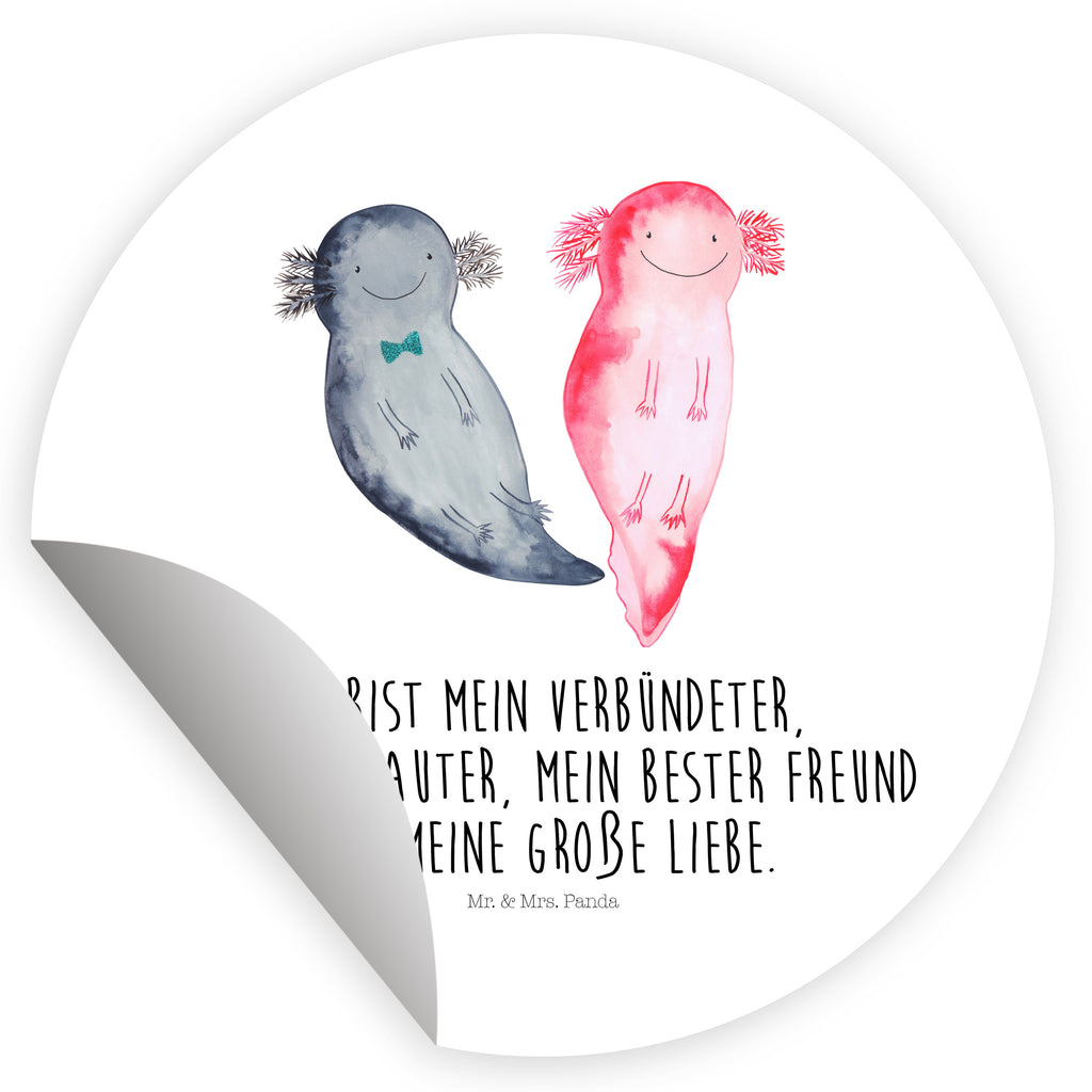 Rund Aufkleber Axolotl Freundin Sticker, Aufkleber, Etikett, Axolotl, Molch, Axolot, Schwanzlurch, Lurch, Lurche, Liebe, große Liebe, Liebesbeweis, Freund, Verlobter, Ehemann, Jahrestag, Valentinstag