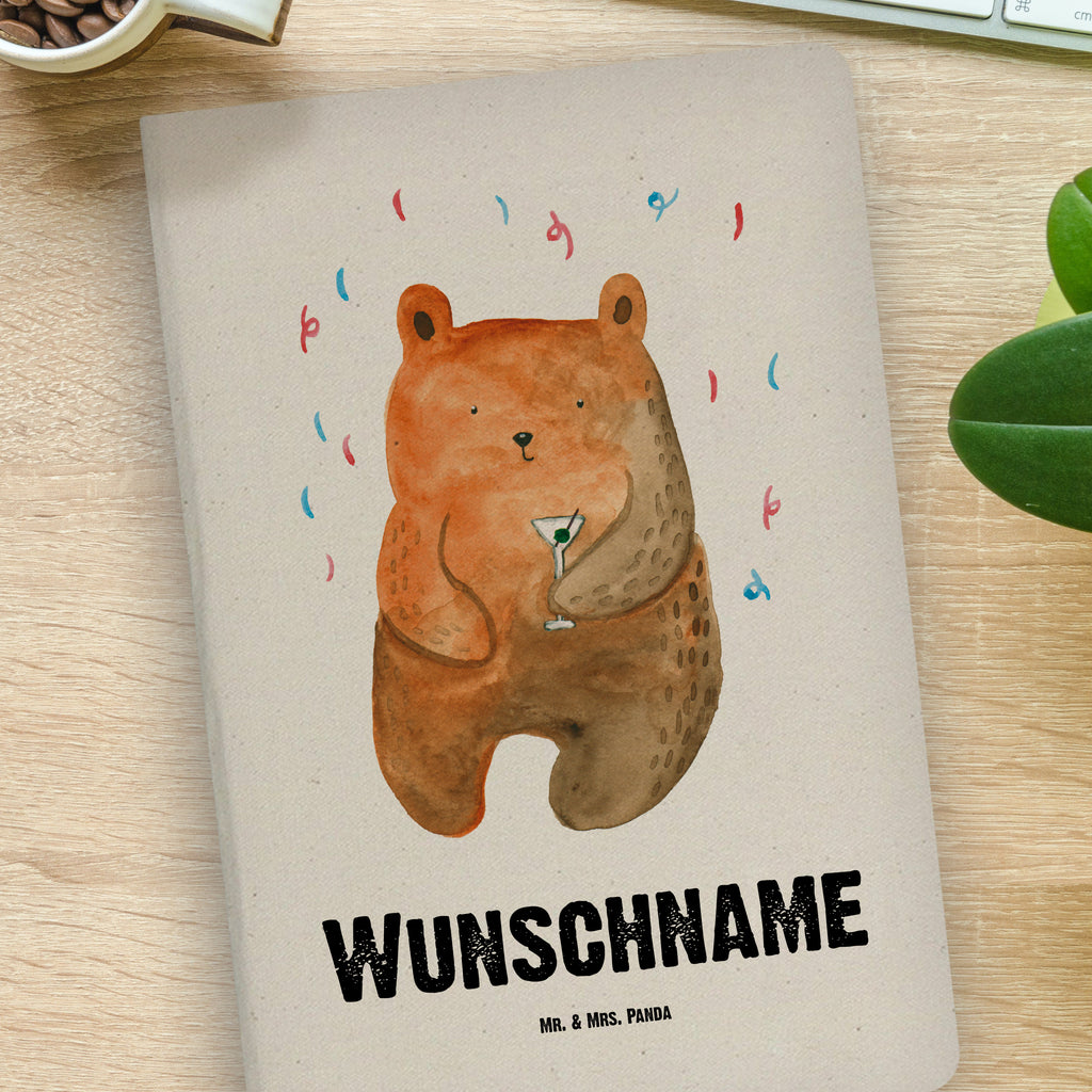 DIN A4 Personalisiertes Notizbuch Bär Party Personalisiertes Notizbuch, Notizbuch mit Namen, Notizbuch bedrucken, Personalisierung, Namensbuch, Namen, Bär, Teddy, Teddybär, Geburtstag, Geburtstagsgeschenk, Geschenk, Party, Feiern, Abfeiern, Mitbringsel, Gute Laune, Lustig