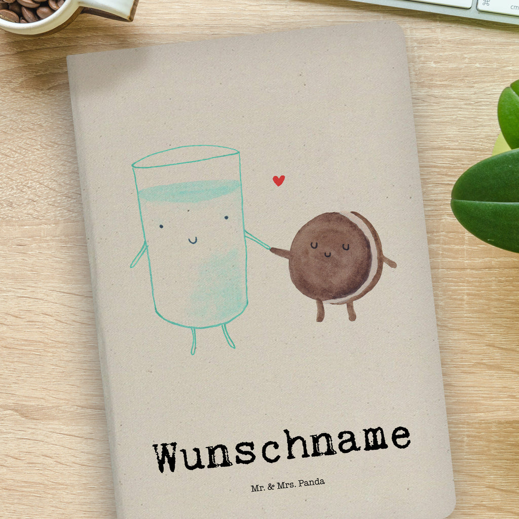 DIN A4 Personalisiertes Notizbuch Milch & Keks Personalisiertes Notizbuch, Notizbuch mit Namen, Notizbuch bedrucken, Personalisierung, Namensbuch, Namen, Tiermotive, Gute Laune, lustige Sprüche, Tiere, Milk, Cookie, Milch, Keks, Kekse, Kaffee, Einladung Frühstück, Motiv süß, romantisch, perfektes Paar