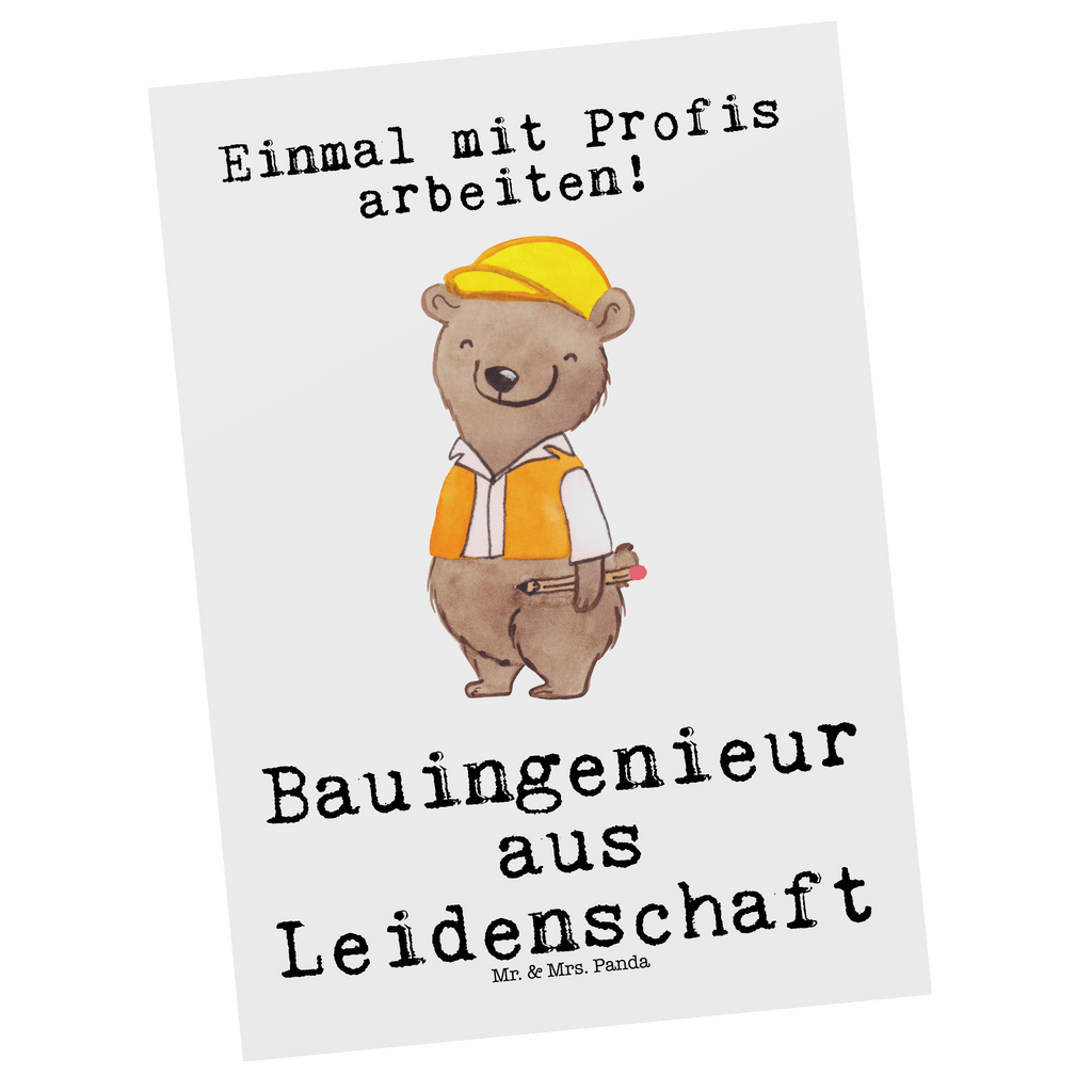 Postkarte Bauingenieur aus Leidenschaft Postkarte, Karte, Geschenkkarte, Grußkarte, Einladung, Ansichtskarte, Geburtstagskarte, Einladungskarte, Dankeskarte, Ansichtskarten, Einladung Geburtstag, Einladungskarten Geburtstag, Beruf, Ausbildung, Jubiläum, Abschied, Rente, Kollege, Kollegin, Geschenk, Schenken, Arbeitskollege, Mitarbeiter, Firma, Danke, Dankeschön, Bauingenieur, Statiker, Ingeniuer, Baustelle, Studium