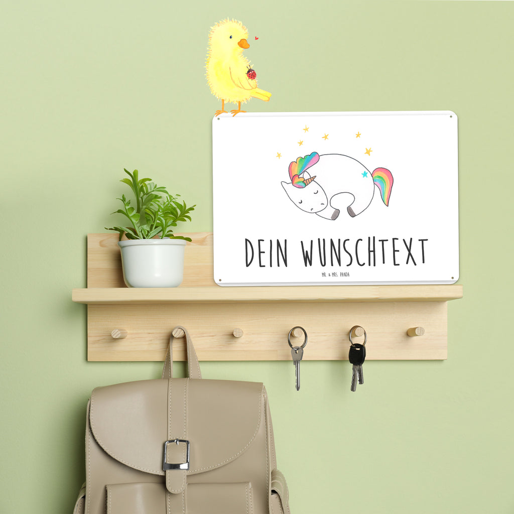 Personalisiertes Blechschild Einhorn Nacht Blechschild, Metallschild, Geschenk Schild, Schild, Magnet-Metall-Schild, Deko Schild, Wandschild, Wand-Dekoration, Türschild, Einhorn, Einhörner, Einhorn Deko, Pegasus, Unicorn, Träume, Traum, unicorn, Realität, Menschen, Geschenk, Ruhe, Freundin