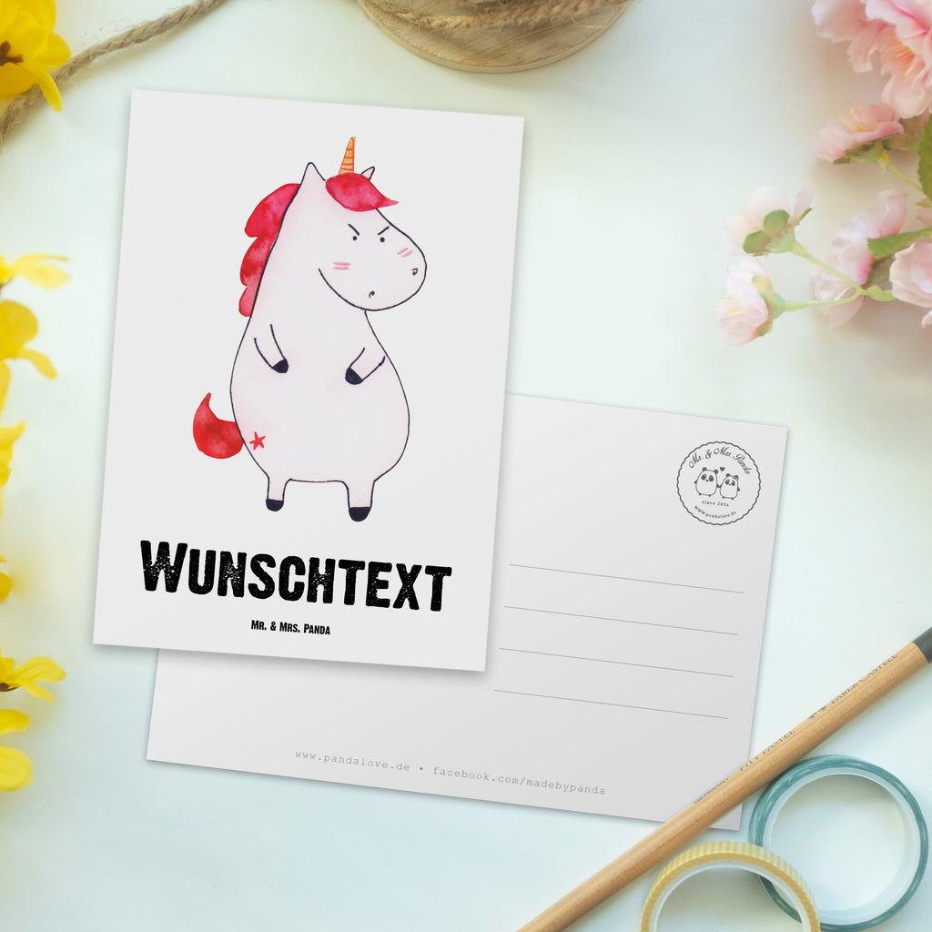 Personalisierte Postkarte Einhorn wütend Postkarte mit Namen, Postkarte bedrucken, Postkarte mit Wunschtext, Postkarte personalisierbar, Geschenkkarte mit Namen, Grußkarte mit Namen, Karte mit Namen, Einladung mit Namen, Ansichtskarte mit Namen, Geschenkkarte mit Wunschtext, Grußkarte mit Wunschtext, Karte mit Wunschtext, Einladung mit Wunschtext, Ansichtskarte mit Wunschtext, Einhorn, Einhörner, Einhorn Deko, Pegasus, Unicorn, Realität, Ansage, lustlos, nein, Büro, Arbeit, wütend, dumme Fragen, lustig, Spaß, Geschenk