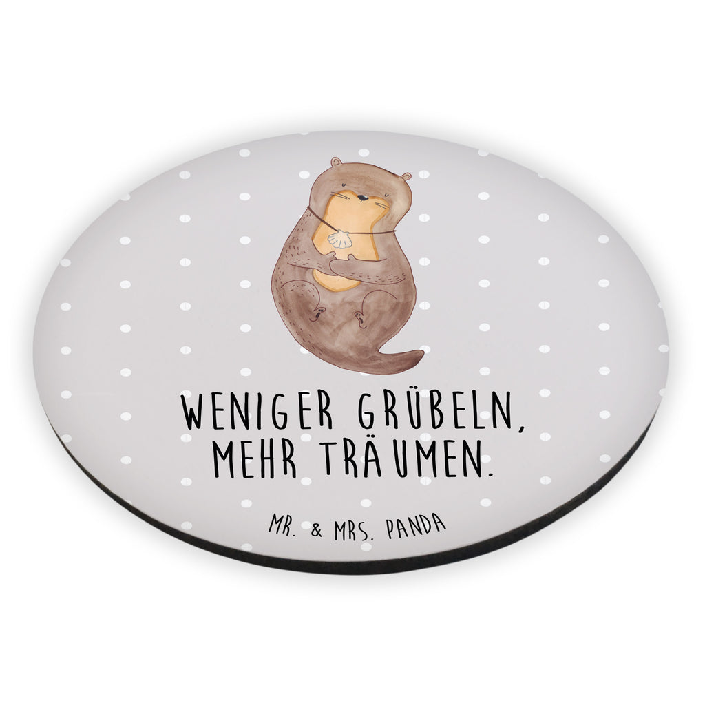 Rund Magnet Otter mit Muschelmedaillon Kühlschrankmagnet, Pinnwandmagnet, Souvenir Magnet, Motivmagnete, Dekomagnet, Whiteboard Magnet, Notiz Magnet, Kühlschrank Dekoration, Otter, Fischotter, Seeotter, Otterliebe, grübeln, träumen, Motivation, Tagträumen, Büro