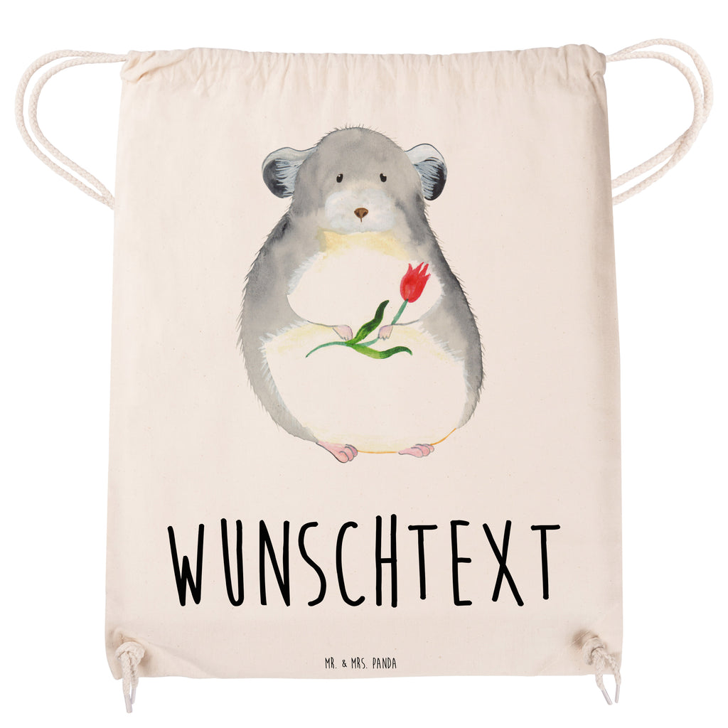 Personalisierter Sportbeutel Chinchilla mit Blume Personalisierter Sportbeutel, Personalisierter Beutel, Personalisierte Sporttasche, Personalisierter Tasche, Personalisierter Stoffbeutel, Personalisierter Sportbeutel Kinder, Sportbeutel mit Namen, Turnbeutel mit Namen, Beutel mit Namen, Sporttasche mit Namen, Tasche mit Namen, Stoffbeutel mit Namen, Sportbeutel Kinder mit Namen, Wunschtext, Wunschnamen, Personalisierbar, Personalisierung, Tiermotive, Gute Laune, lustige Sprüche, Tiere, Chinchilla, Chinchillas, Liebeskummer, Kummer, Depressionen, traurig sein, Chaos, Glücklichsein, Büro, Büroalltag