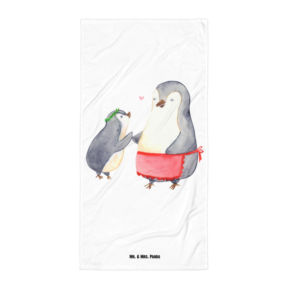 XL Badehandtuch Pinguin mit Kind Handtuch, Badetuch, Duschtuch, Strandtuch, Saunatuch, Familie, Vatertag, Muttertag, Bruder, Schwester, Mama, Papa, Oma, Opa, Geschenk, Mami, Mutti, Mutter, Geburststag