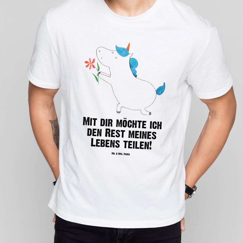 T-Shirt Standard Einhorn Blume T-Shirt, Shirt, Tshirt, Lustiges T-Shirt, T-Shirt mit Spruch, Party, Junggesellenabschied, Jubiläum, Geburstag, Herrn, Damen, Männer, Frauen, Schlafshirt, Nachthemd, Sprüche, Einhorn, Einhörner, Einhorn Deko, Pegasus, Unicorn, Liebe, Liebesbeweis, Antrag, Heiratsantrag, Verlobung, Ehepaar, Pärchen, Partner, Freund, Freundin, Ehe, heiraten