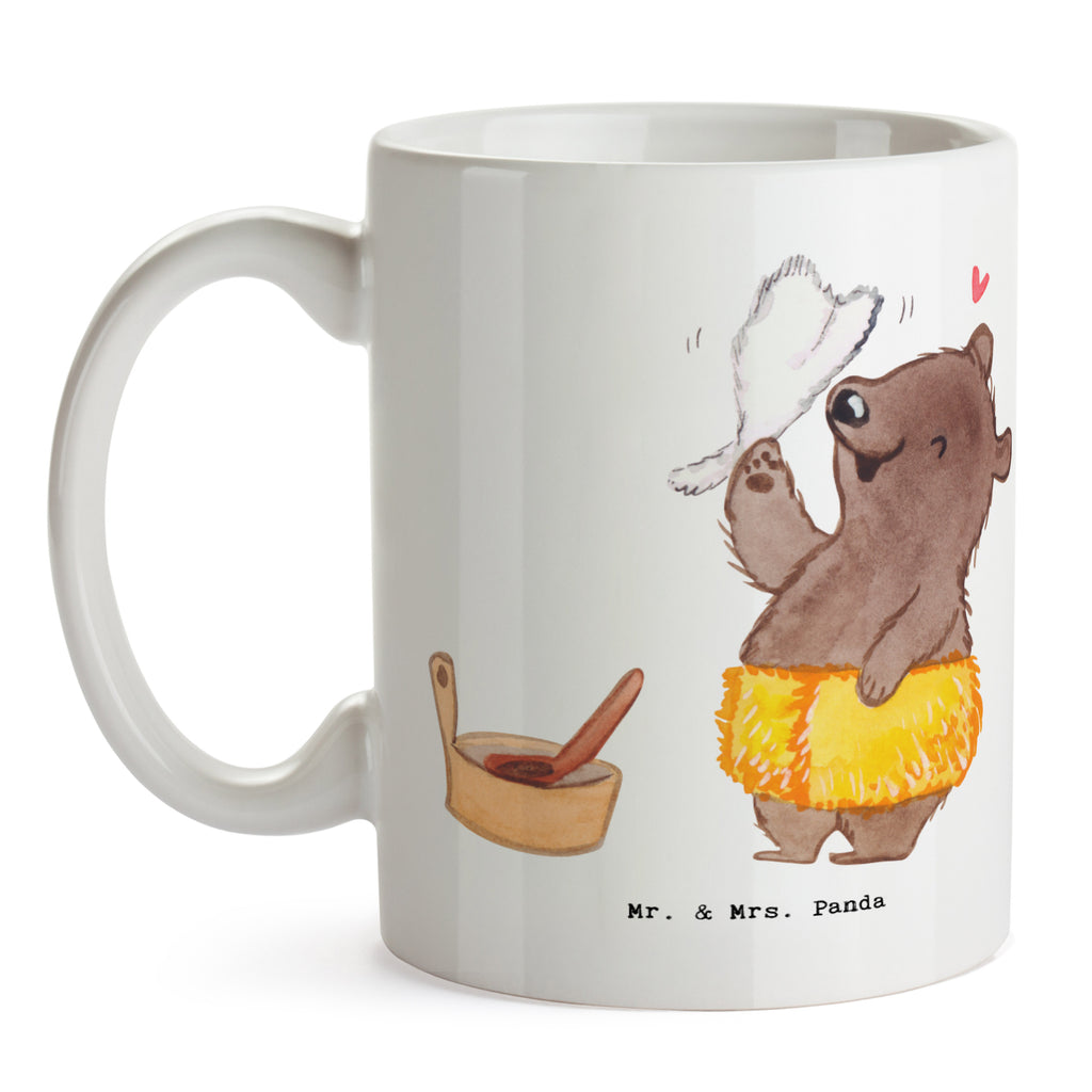 Tasse Saunameister mit Herz Tasse, Kaffeetasse, Teetasse, Becher, Kaffeebecher, Teebecher, Keramiktasse, Porzellantasse, Büro Tasse, Geschenk Tasse, Tasse Sprüche, Tasse Motive, Kaffeetassen, Tasse bedrucken, Designer Tasse, Cappuccino Tassen, Schöne Teetassen, Beruf, Ausbildung, Jubiläum, Abschied, Rente, Kollege, Kollegin, Geschenk, Schenken, Arbeitskollege, Mitarbeiter, Firma, Danke, Dankeschön