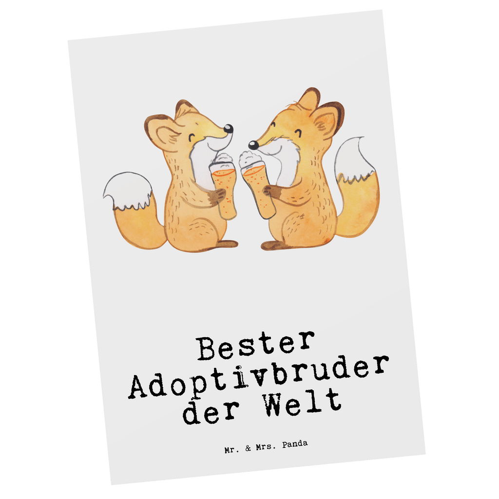 Postkarte Fuchs Bester Adoptivbruder der Welt Postkarte, Karte, Geschenkkarte, Grußkarte, Einladung, Ansichtskarte, Geburtstagskarte, Einladungskarte, Dankeskarte, Ansichtskarten, Einladung Geburtstag, Einladungskarten Geburtstag, für, Dankeschön, Geschenk, Schenken, Geburtstag, Geburtstagsgeschenk, Geschenkidee, Danke, Bedanken, Mitbringsel, Freude machen, Geschenktipp, Adoptivbruder, adoptiert, Bruder, Brudi, Geschwister, Bruderherz, Schwester, Familie, Kleinigkeit, Brother, Bester, Sohn