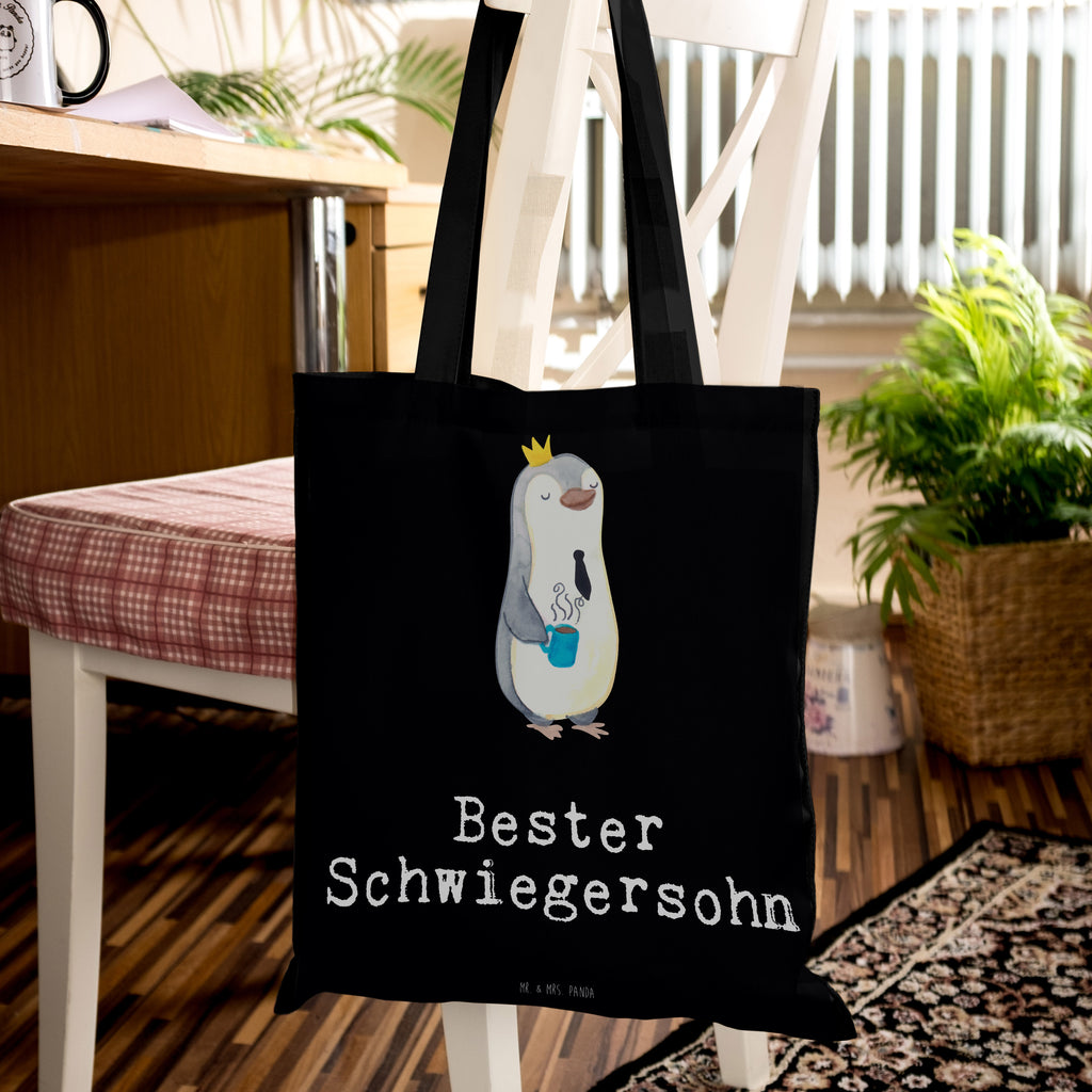 Tragetasche Pinguin Bester Schwiegersohn Beuteltasche, Beutel, Einkaufstasche, Jutebeutel, Stoffbeutel, Tasche, Shopper, Umhängetasche, Strandtasche, Schultertasche, Stofftasche, Tragetasche, Badetasche, Jutetasche, Einkaufstüte, Laptoptasche, für, Dankeschön, Geschenk, Schenken, Geburtstag, Geburtstagsgeschenk, Geschenkidee, Danke, Bedanken, Mitbringsel, Freude machen, Geschenktipp, Schwiegersohn, Tochter, Ehefrau des Sohns, Frau, angeheiratet, Hochzeit, Heirat