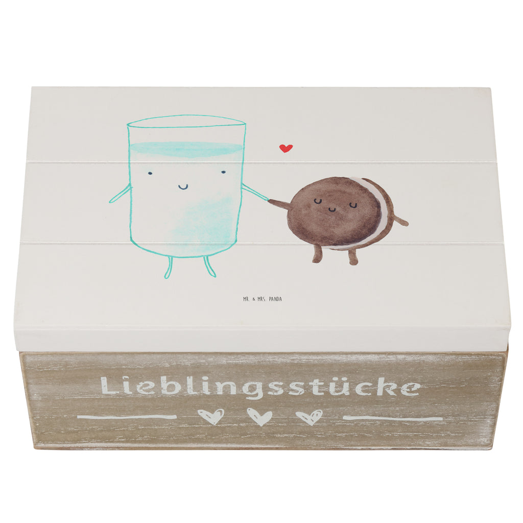 Holzkiste Milch & Keks Holzkiste, Kiste, Schatzkiste, Truhe, Schatulle, XXL, Erinnerungsbox, Erinnerungskiste, Dekokiste, Aufbewahrungsbox, Geschenkbox, Geschenkdose, Tiermotive, Gute Laune, lustige Sprüche, Tiere, Milk, Cookie, Milch, Keks, Kekse, Kaffee, Einladung Frühstück, Motiv süß, romantisch, perfektes Paar