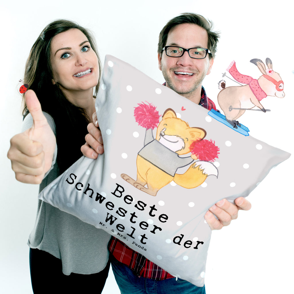 40x40 Kissen Fuchs Beste Schwester der Welt Kissenhülle, Kopfkissen, Sofakissen, Dekokissen, Motivkissen, für, Dankeschön, Geschenk, Schenken, Geburtstag, Geburtstagsgeschenk, Geschenkidee, Danke, Bedanken, Mitbringsel, Freude machen, Geschenktipp, Schwester, Geschwister, Schwesterherz, Sister, Familie, Kleinigkeit, Beste, Tochter