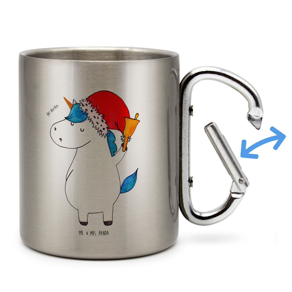 Edelstahlbecher Einhorn Weihnachtsmann Edelstahltasse, Karabiner, Edelstahlbecher, Outdoor, Camping, Tasse, Becher, Einhorn, Einhörner, Einhorn Deko, Pegasus, Unicorn, Gin, Schokolade, Schoki, Weihnachten, Weihnachtsmann, Nikolaus, Wunschzettel, Wunschliste, Feenstaub