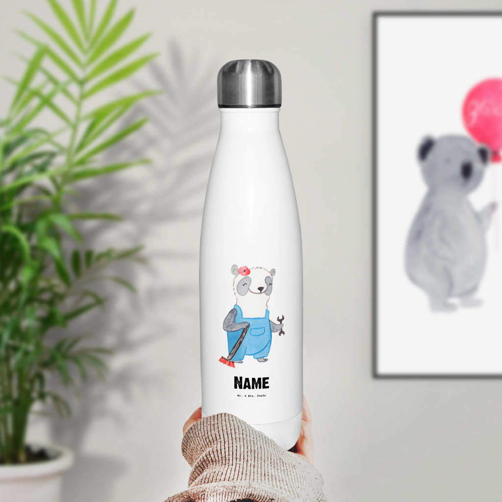 Personalisierte Thermosflasche Hausmeisterin mit Herz Personalisierte Isolierflasche, Personalisierte Thermoflasche, Personalisierte Trinkflasche, Trinkflasche Mit Namen, Wunschname, Bedrucken, Namensflasche, Beruf, Ausbildung, Jubiläum, Abschied, Rente, Kollege, Kollegin, Geschenk, Schenken, Arbeitskollege, Mitarbeiter, Firma, Danke, Dankeschön, Hausmeisterin, Concierge, Hausverwalterin, Facility Manager