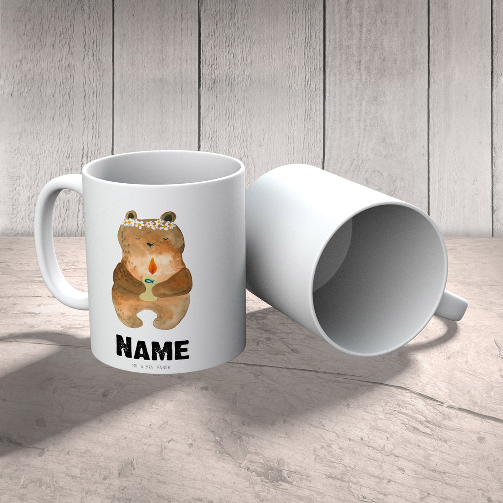 Personalisierte Tasse Kommunion-Bär Personalisierte Tasse, Namenstasse, Wunschname, Personalisiert, Tasse, Namen, Drucken, Tasse mit Namen, Bär, Teddy, Teddybär, Kommunion, Gottes Segen, Taufkerze, katholisch