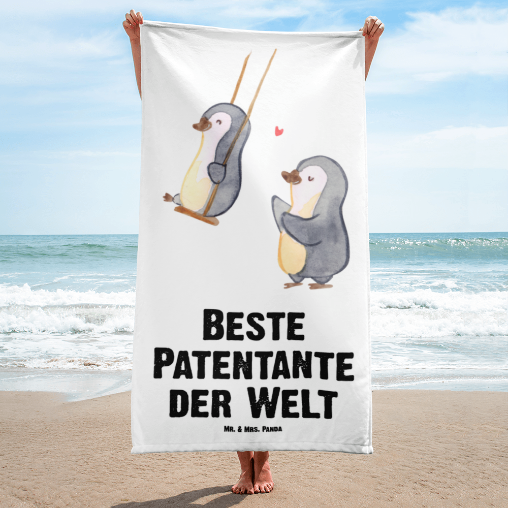 XL Badehandtuch Pinguin Beste Patentante – der & Mrs. Mr. Panda Welt