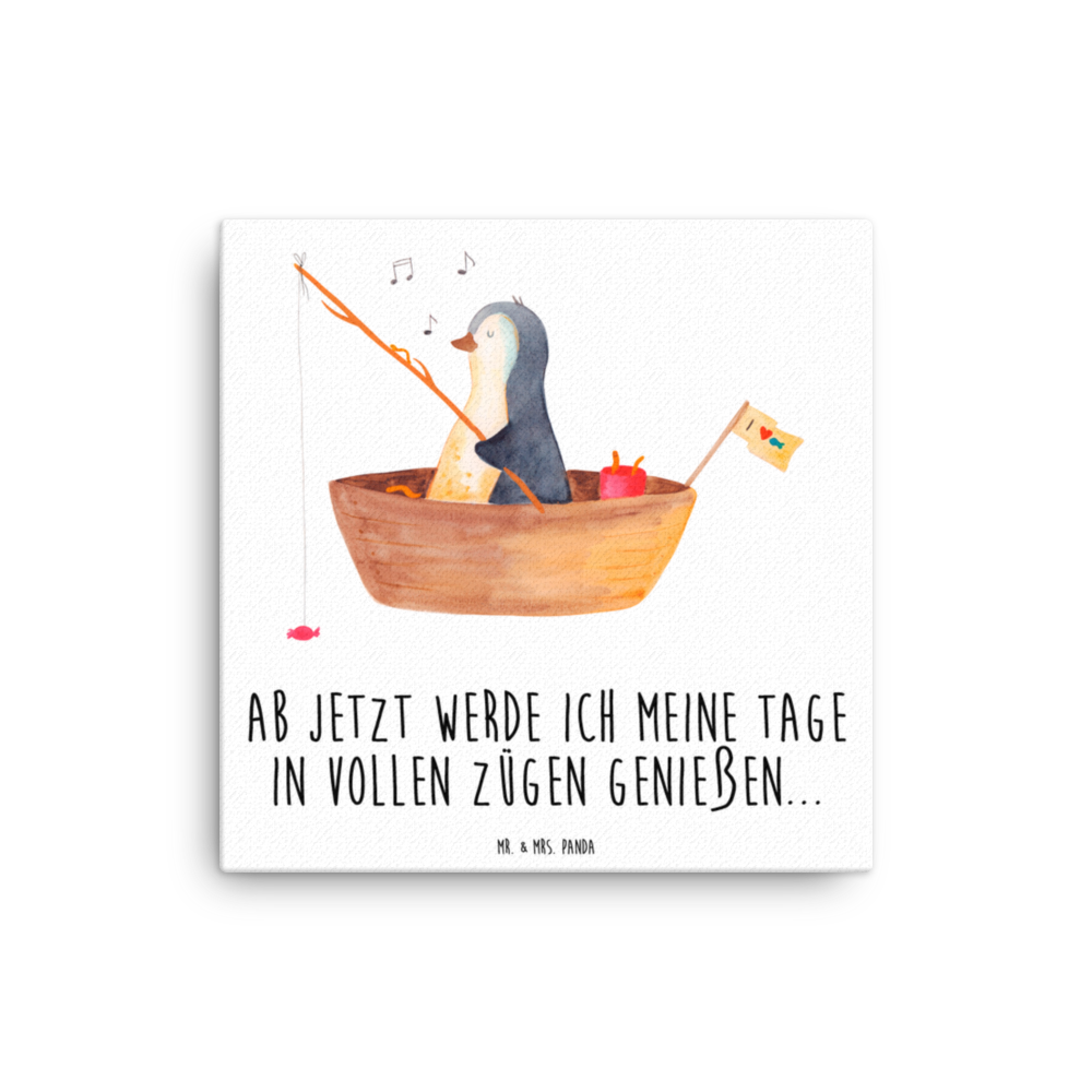 Leinwand Bild Pinguin Angelboot Leinwand, Bild, Kunstdruck, Wanddeko, Dekoration, Pinguin, Pinguine, Angeln, Boot, Angelboot, Lebenslust, Leben, genießen, Motivation, Neustart, Neuanfang, Trennung, Scheidung, Geschenkidee Liebeskummer