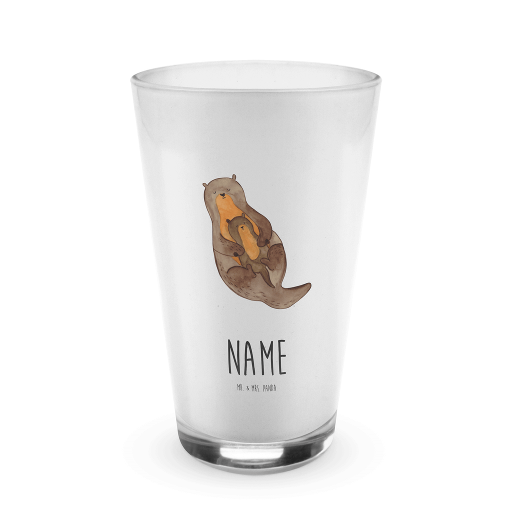 Personalisiertes Glas Otter mit Kind Bedrucktes Glas, Glas mit Namen, Namensglas, Glas personalisiert, Name, Bedrucken, Otter, Fischotter, Seeotter, Otter Seeotter See Otter