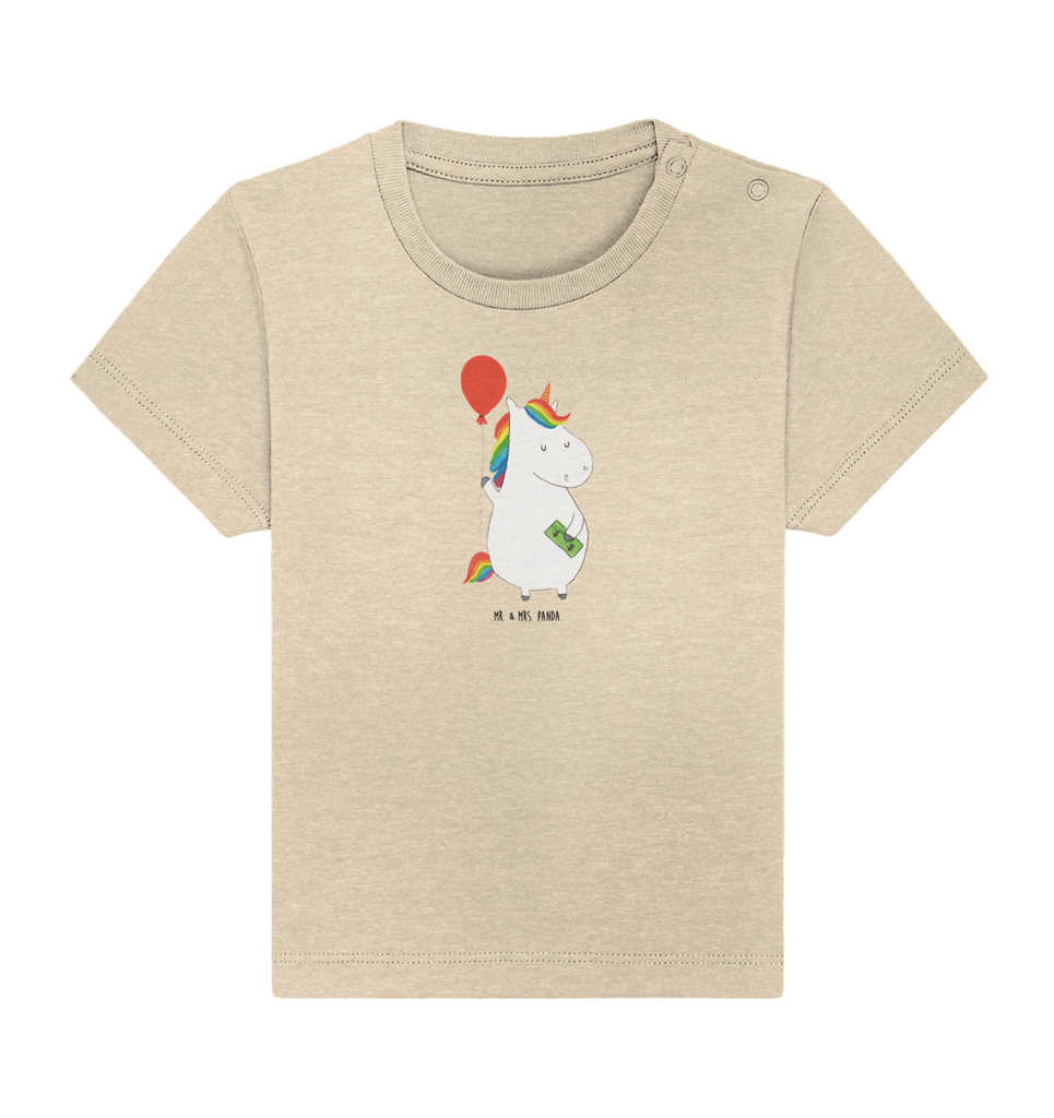 Organic Baby Shirt Einhorn Luftballon Baby T-Shirt, Jungen Baby T-Shirt, Mädchen Baby T-Shirt, Shirt, Einhorn, Einhörner, Einhorn Deko, Pegasus, Unicorn, Luftballon, Geld, Lebenslust, Freude, Geschenk, Freundin