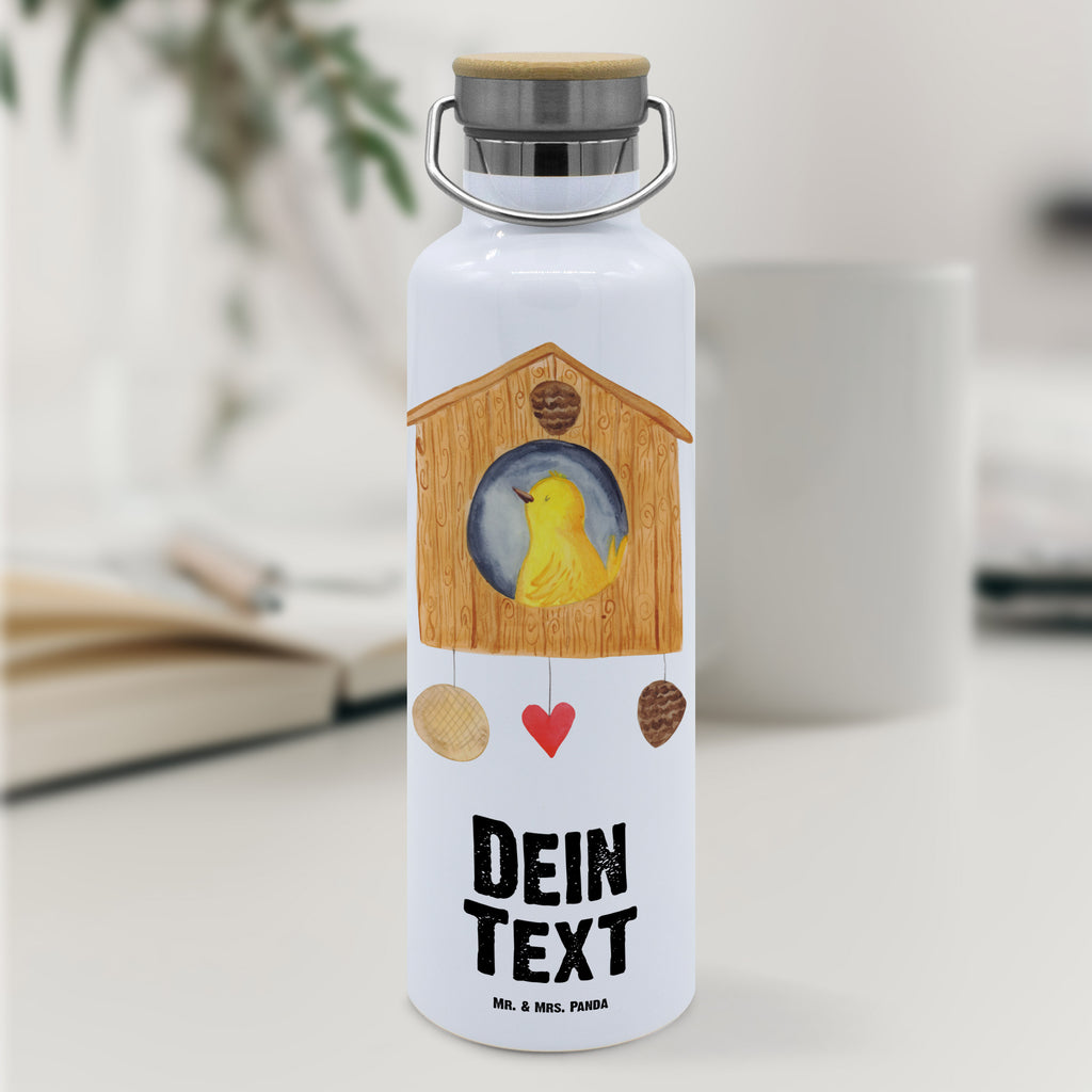 Personalisierte Trinkflasche Vogelhaus sweet Home Personalisierte Trinkflasche, Trinkflasche mit Namen, Trinkflasche bedrucken, Flasche personalisiert, Trinkflasch mit Aufdruck, Trinkflasche Werbegeschenk, Namensaufdruck Trinkflasche, Sportflasche personalisiert, Trinkflasche Sport, Tiermotive, Gute Laune, lustige Sprüche, Tiere, Vogelhaus, Vogel, Home sweet Home, Einzug, Umzug, Geschenk, Einzugsgeschenk, Hausbau, Haus