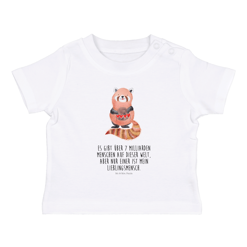 Organic Baby Shirt Roter Panda Baby T-Shirt, Jungen Baby T-Shirt, Mädchen Baby T-Shirt, Shirt, Tiermotive, Gute Laune, lustige Sprüche, Tiere, Panda, Liebe, Rot, Herz, Liebling, Lieblingsmensch