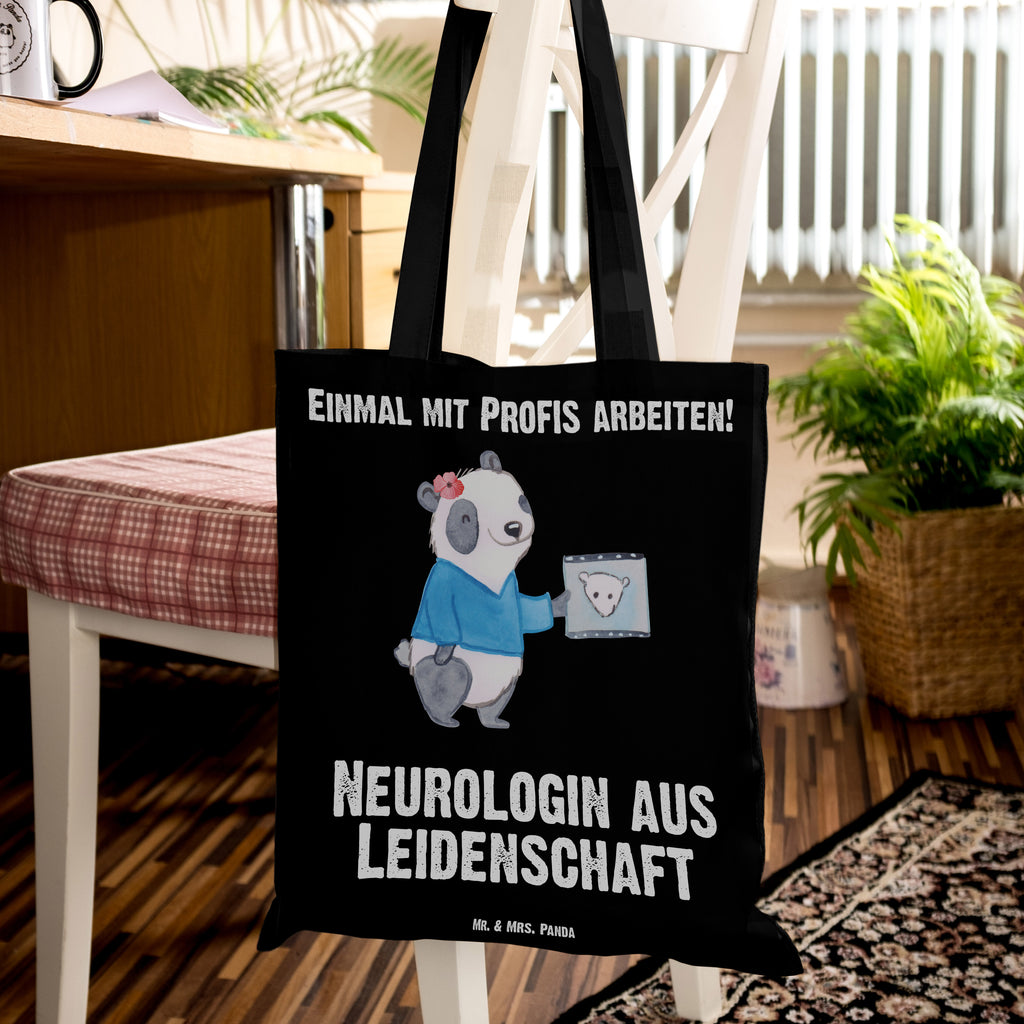 Tragetasche Neurologin aus Leidenschaft Beuteltasche, Beutel, Einkaufstasche, Jutebeutel, Stoffbeutel, Beruf, Ausbildung, Jubiläum, Abschied, Rente, Kollege, Kollegin, Geschenk, Schenken, Arbeitskollege, Mitarbeiter, Firma, Danke, Dankeschön, Neurologin, Neurologie, Mediziner, Medizinstudium