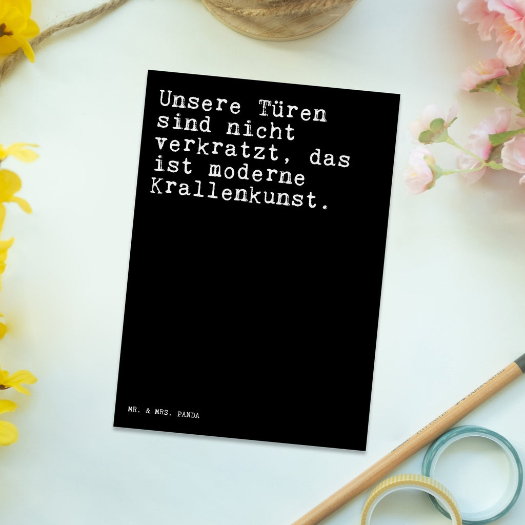 Postkarte Unsere Türen sind nicht... Postkarte, Karte, Geschenkkarte, Grußkarte, Einladung, Ansichtskarte, Geburtstagskarte, Einladungskarte, Dankeskarte, Ansichtskarten, Einladung Geburtstag, Einladungskarten Geburtstag, Spruch, Sprüche, lustige Sprüche, Weisheiten, Zitate, Spruch Geschenke, Spruch Sprüche Weisheiten Zitate Lustig Weisheit Worte