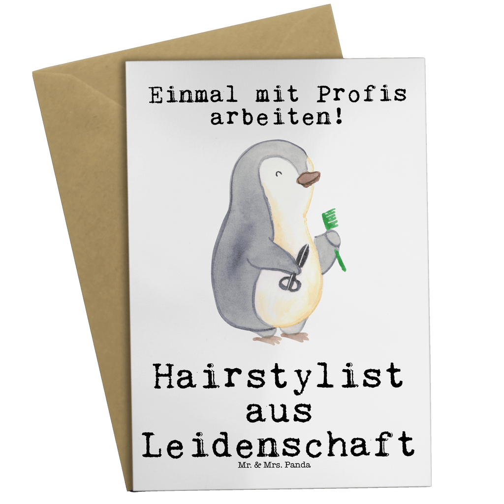 Grußkarte Hairstylist aus Leidenschaft Grußkarte, Klappkarte, Einladungskarte, Glückwunschkarte, Hochzeitskarte, Geburtstagskarte, Karte, Ansichtskarten, Beruf, Ausbildung, Jubiläum, Abschied, Rente, Kollege, Kollegin, Geschenk, Schenken, Arbeitskollege, Mitarbeiter, Firma, Danke, Dankeschön, Frisör, Haarstylist, Hairstylist, Friseursalon, Barbier, Coiffeur, Eröffnung Friseur