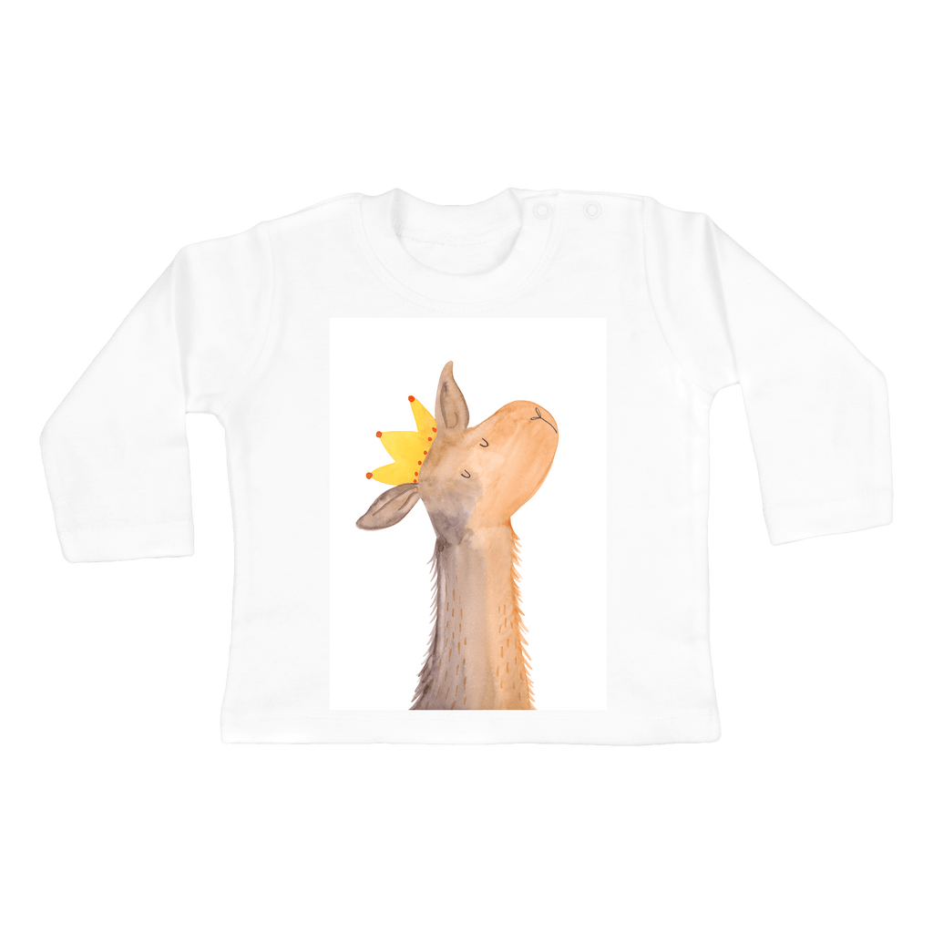 Baby Longsleeve Lamakopf König Mädchen, Jungen, Baby, Langarm, Bio, Kleidung, Lama, Alpaka, Lamas, König, Königin, Freundin, Mama, Papa, Büro Kollege, Kollegin, Chef, Vorgesetzter, Abi, Abitur