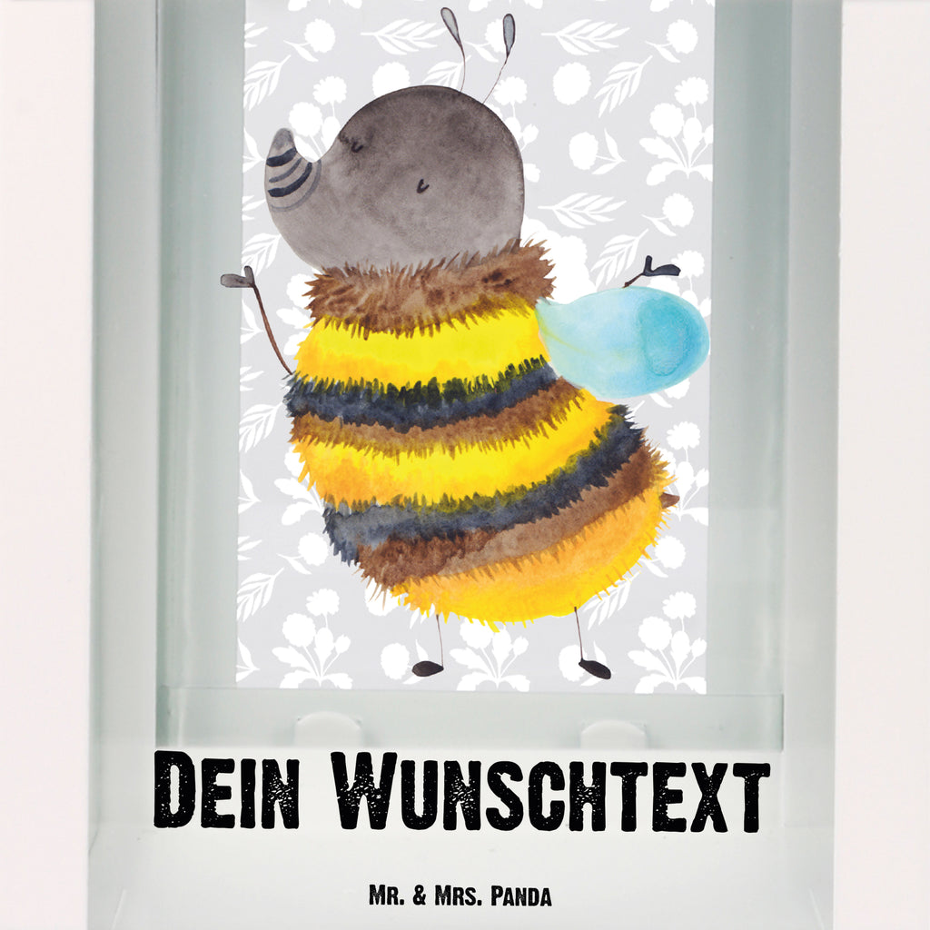 Personalisierte Deko Laterne Hummel flauschig Gartenlampe, Gartenleuchte, Gartendekoration, Gartenlicht, Laterne kleine Laternen, XXL Laternen, Laterne groß, Tiermotive, Gute Laune, lustige Sprüche, Tiere, Hummel, Flauschig, Biene, Blume, Natur