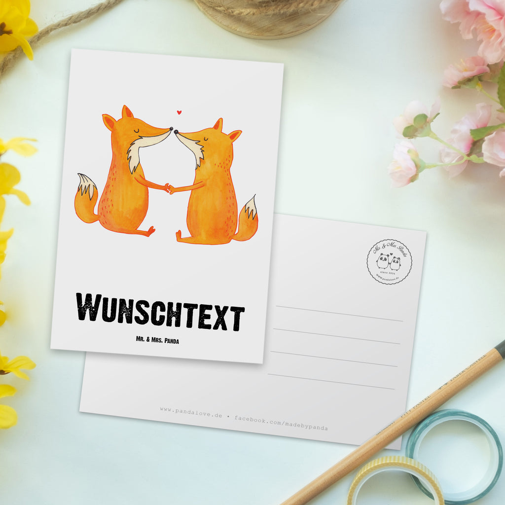 Personalisierte Postkarte Füchse Liebe Postkarte mit Namen, Postkarte bedrucken, Postkarte mit Wunschtext, Postkarte personalisierbar, Geschenkkarte mit Namen, Grußkarte mit Namen, Karte mit Namen, Einladung mit Namen, Ansichtskarte mit Namen, Geschenkkarte mit Wunschtext, Grußkarte mit Wunschtext, Karte mit Wunschtext, Einladung mit Wunschtext, Ansichtskarte mit Wunschtext, Fuchs, Füchse, Fox, Liebe, Liebespaar, Paar, Partner, Freundin, Freund, Ehe, Verlobte, Ehemann, Ehefrau, Liebesbeweis