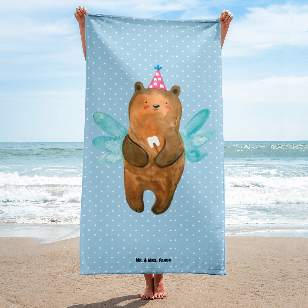 XL Badehandtuch Zahnfee Bär Handtuch, Badetuch, Duschtuch, Strandtuch, Saunatuch, Bär, Teddy, Teddybär, Zahnfee, Fee, Milchzahn, Erster Zahn