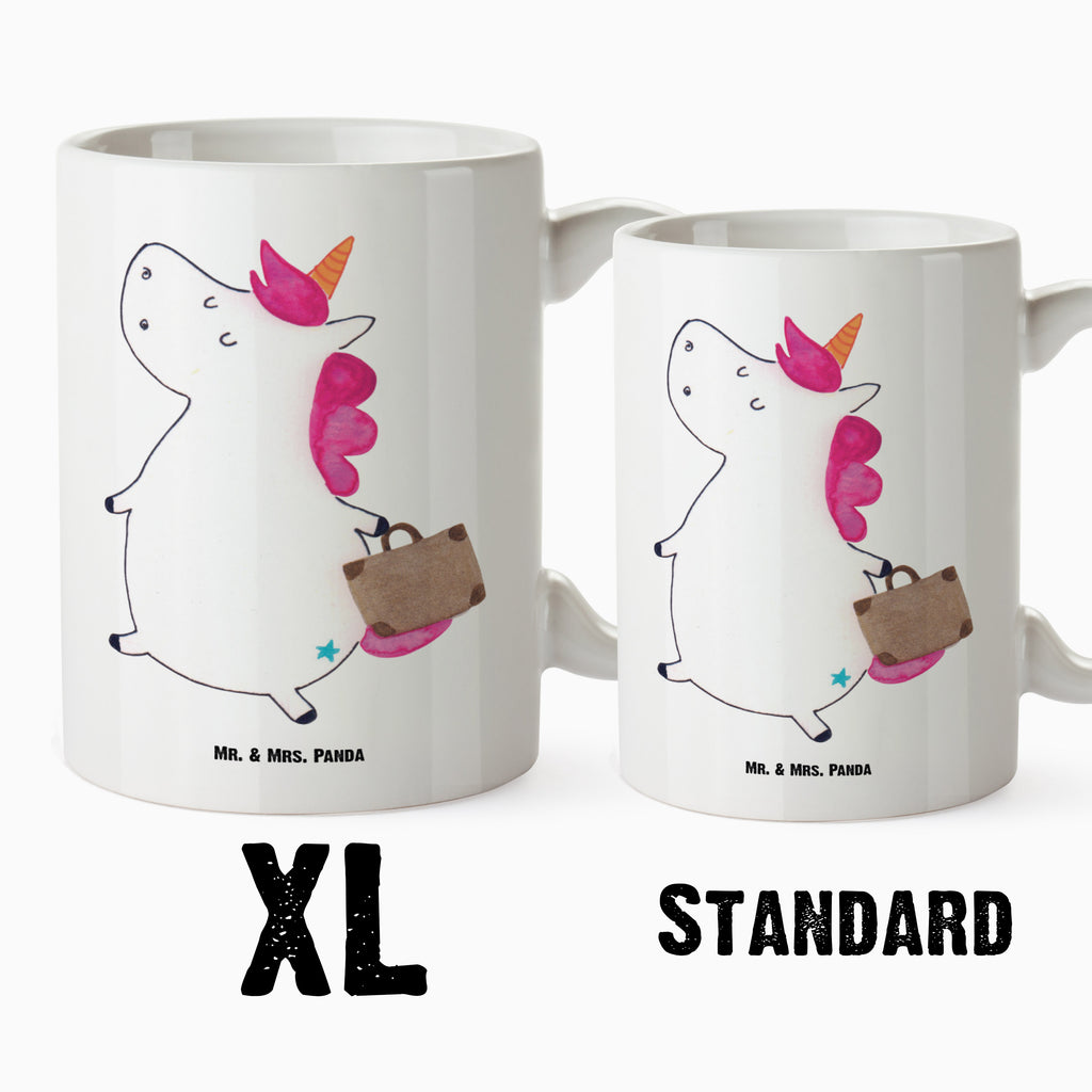 XL Tasse Einhorn Koffer XL Tasse, Große Tasse, Grosse Kaffeetasse, XL Becher, XL Teetasse, spülmaschinenfest, Jumbo Tasse, Groß, Einhorn, Einhörner, Einhorn Deko, Pegasus, Unicorn, unicorn, Koffer, Verreisen, Reise, Gepäck, Abenteuer, Erwachsen, Kind, albern, Spaß, lustig, witzig